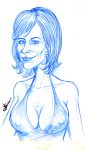  big_breasts blue_ink cleavage lois_wilkerson malcolm_in_the_middle necronocimon_(artist) sketch 