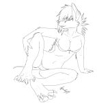 female furry herraardy herro monochrome solo white_background