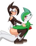 black_hair blue_eyes gallade game_freak greenninja hair_bow humans_of_pokemon mai_(pokemon) marley_(pokemon) nintendo npc_trainer pokemon pokemon_(game) pokemon_heartgold_and_soulsilver pokephilia porkyman short_hair vaginal