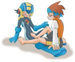 lan_hikari mega_man mega_man_battle_network mega_man_nt_warrior megaman megaman.exe rockman rockman_exe rockman_exe_(character) white_background yaoi