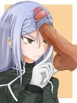  1girl azusa_(sarie303030) breast dark-skinned_male dark_penis disembodied_penis gloves gundam gundam_00 hair hairjob huge_penis interracial magic_penis mobile_suit_gundam penis penis_in_hair penis_on_face silver_hair solo_focus soma_peries testicles uncensored yellow_eyes 