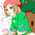  adeleine_(kirby) beret black_hair green_dress implied_sex kirby_(series) kirby_64 painter wispy_woods 