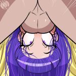 1boy 1girl 2020 alternate_version_available balls dc_comics dc_super_hero_girls dc_super_hero_girls_(2019) deepthroat fellatio female irrumatio male male/female megasweet messy_hair oral oral_sex penis_in_mouth purple_hair wide_eyed zatanna zee_zatara