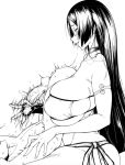 1boy 1girl blush breasts collarbone fan_(f.w.zholic) fate/grand_order fate_(series) hands huge_breasts long_hair masturbation milf minamoto_no_raikou_(fate) monochrome penis saliva sex shiny shiny_hair simple_background sitting sweat tongue tongue_out uncensored veins veiny_penis very_long_hair