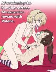 2_girls blonde_hair blue_eyes brown_eyes brown_hair cousins cum cum_in_mouth cum_on_tongue cum_swap female_only sparrow story yuri