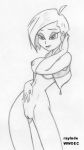 1girl breasts erect_nipples female_only hairless_pussy monochrome nipples nude pussy raylude solo_female tecna tecna_(winx_club) winx_club wwoec