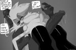  2boys anal_penetration anal_sex angel_dust_(hazbin_hotel) arachnid belly belly_bulge big_penis chest_tuft dracreloaded femboy hazbin_hotel monochrome penis small_penis spider stockings veiny_penis vivienne_medrano yaoi 