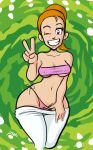 big_ass big_breasts ginger_hair nipples panties_pull pants_pulled_down pooph portal rick_and_morty smile summer_smith tagme thick_thighs winking_at_viewer