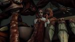 3d big_breasts big_penis claire_redfield creepy horror huge_penis licker monster monster_cock monsterfuck red_penis resident_evil resident_evil_2 scary shocked threesome