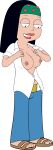  american_dad black_hair blue_pants breasts hayley_smith simple_coloring standing transparent_background undressing white_shirt 