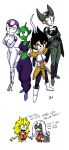 cell dragon_ball_z frieza genderswap master_roshi piccolo rule_63 son_goku vegeta