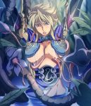 1girl big_breasts blonde_hair blue_eyes bound breast_sucking breasts breath_of_fire_ii capcom female_only fondling ichijiku lactation licking nina_(breath_of_fire_ii) rape short_hair tentacle tentacle_rape topless topless_female