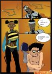  bumblebee bumblebee_vs_dr_light comic comics-toons dc_comics dcau dr_light dr_light_(dc) okunev raven_(dc) robin teen_titans 