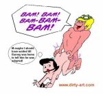 ball_gag bamm-bamm_rubble betty_rubble doggy_position hanna-barbera male/female the_flintstones