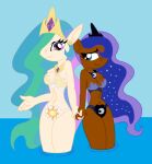 1girl duo princess_celestia princess_luna swimsuit the1stmoyatia