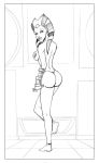 ahsoka_tano ass clone_wars embarrassed facing_away monochrome nude_female sideboob star_wars star_wars:_the_clone_wars togruta topless