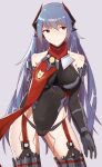  1girl 1girl alluring bare_shoulders big_breasts brown_eyes covered_navel garter_straps gloves high_res highleg highleg_leotard joints leotard long_hair nintendo poppi_(xenoblade) poppi_qtpi_(xenoblade) purple_hair robot_joints scarf smile spoilers thigh_gap very_long_hair vic_(vedream) xenoblade_(series) xenoblade_chronicles_2 