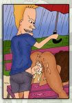 beavis beavis_and_butt-head doggy_position drawn-sex.com male/female outdoor_sex outside raining vaginal