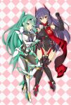  2_girls alluring armor artist_request big_breasts blush bodysuit boots gem hair_ornament headpiece high_heels high_res jewelry leotard looking_at_viewer mecha_musume multiple_girls nintendo open_mouth pantyhose pneuma_(xenoblade) poppi_(xenoblade) poppi_qtpi_(xenoblade) shoes smile spoilers stockings tiara xenoblade_(series) xenoblade_chronicles_2 