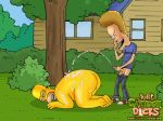 beavis beavis_and_butt-head homer_simpson just_cartoon_dicks male_only the_simpsons yaoi yellow_skin