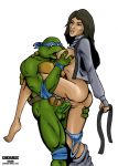 anus breast_grab karmagik leonardo lotus_blossom panties_around_leg penis pussy sex shirt_lift standing_sex teenage_mutant_ninja_turtles vaginal