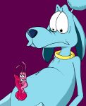 cartoon dog flea flick_(shake_and_flick) purple_background shake_(shake_and_flick) shake_and_flick yaoi