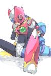  hand_under_shorts handjob mega_man mega_man_x mega_man_x_(character) x_(rockman) yaoi zero_(rockman) 