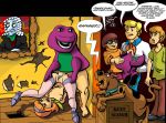  barney_and_friends barney_the_dinosaur breasts crossover daphne_blake freddy_jones hairband kent_sleigh red_hair scooby scooby-doo sex shaggy_rogers shoes stockings vaginal velma_dinkley 