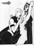 2003 armpit asian batgirl batman_(series) batman_beyond big_ass breasts cassandra_cain catthouse_studios costume dc_comics dcau female female/female female_only interracial licking lipstick max_gibson monochrome nipples roadkill short_hair superheroine uncensored yuri