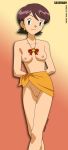 breasts brown_hair creatures_(company) game_freak green_eyes humans_of_pokemon milf nintendo nude pokemon pokemon_(anime) pokemon_(game) pokemon_rse pokemon_ruby_sapphire_&_emerald pussy savannah_(pokemon) togeepy topless tsukiko_(pokemon)