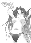  blush breasts chizuru_naba long_hair mahou_sensei_negima mahou_sensei_negima! monochrome naba_chizuru negima nipples panties topless underwear 