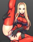  blonde_hair erect_nipples headband konami metal_gear_acid no_bangs panties panties_aside pussy underwear utilizator venus_(mga) 