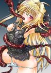 ass bdsm blonde_hair blush bondage bound golden_darkness konjiki_no_yami panties panty_pull red_eyes tentacle to_love-ru toloveru torn_clothes underwear