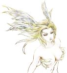 1girl bad_id blonde_hair final_fantasy final_fantasy_viii fm77_(artist) head_wings headwings long_hair mythology siren siren_(final_fantasy) siren_(monster) solo yellow_eyes