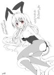 animal_ears blush bunny_ears bunnysuit golden_darkness konjiki_no_yami monochrome pantyhose tentacle to_love-ru toloveru tomusooya torn_clothes torn_pantyhose