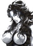  breasts fist_of_the_north_star hokuto_no_ken large_breasts mamiya monochrome nipples topless 