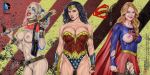 3girls actress armando_huerta ass bare_shoulders baseball_bat batman_(series) batman_v_superman belly belt biceps big_breasts black_hair blonde_hair blue_eyes blue_hair bracelet breasts cameltoe cape celeb choker cleavage clothed clothes colorized covered_nipples dc dc_comics dceu diana_prince earrings erect_nipples eyelashes female fingerless_gloves gal_gadot gloves gun harley_quinn high_resolution holster jewelry kara_danvers kara_zor-el large_breasts lasso legs lips lipstick long_hair looking_at_viewer makeup margot_robbie melissa_benoist multicolored_hair multiple_girls nail_polish name_your_order navel nipples open_mouth outfit panties pantyhose piercing pink_hair pussy red_lips red_lipstick rope shirt shoulder shoulders skirt spiked_bracelet spikes suicide_squad supergirl superman_(series) tattoo tattoos teeth thighs tiara tied_hair tongue torn_clothes torn_pantyhose twin_tails twintails vagina weapon wonder_woman wonder_woman_(series)