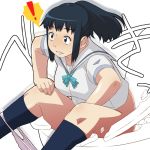  ! 1girl ass black_hair blush break breasts broken chubby hair huge_breasts itou_yukino panties panty_pull plump ponytail rd_sennou_chousashitsu real_drive school_uniform shocked solo surpise surprised sweat tetrodotoxin toilet underwear watarabe_keiichi yukino_itou 