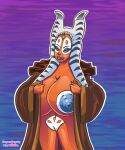  areola big_areola big_breasts huge_breasts jedi partially_clothed shaak_ti star_wars superbustycartoon togruta 