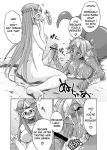  2girls comic cum cum_covered futanari lamia luka monochrome purim secret_of_mana undine 