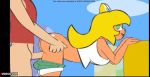  1-up 1_up 1boy 1girl ass bent_over blonde_hair from_behind koopa koopa_troopa koopa_troopa_girl minus8 nintendo open_mouth pants_pull score sex shorts vaginal vaginal_sex watermark xvideos 