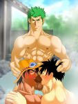 double_fellatio fellatio one_piece oral portgas_d._ace roronoa_zoro yaoi