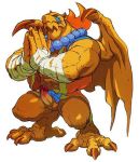  3_toes breath_of_fire breath_of_fire_iii dragon_humanoid dragon_wings garr_(breath_of_fire_iii) penis scalie 