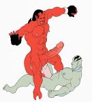   2boys abe_sapien amphibian anal bara cum dark_horse demon yaoi hellboy humanoid male male_only multiple_boys muscle no_humans nude penis ramsey276  