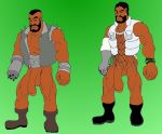  1boy bara barret_wallace facial_hair final_fantasy final_fantasy_vii hair human male male_only muscle partially_clothed penis ramsey276 solo 