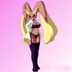 anthro big_ass big_breasts brown_fur brown_skin bunny bunny_ears bunny_girl bunny_tail chest_fur creatures_(company) fluffy_ears frank_vector furry game_freak gen_4_pokemon glasses lagomorph lagomorph_humanoid lingerie long_ears lopunny mimilop miss_lopunny_(frank_vector) nintendo normal_type_pokemon pokemon pokemon_(anime) pokemon_(creature) pokemon_(game) pokemon_(species) pokemon_diamond_pearl_&_platinum pokemon_dppt pokemon_heartgold_and_soulsilver pokemon_hgss porkyman rabbit red_eyes seductive