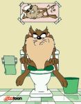  animated gif sextoon tasmanian_devil taz toilet 