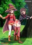 2_girls 2girls ass bbmbbf female_only kono_subarashii_sekai_ni_shukufuku_wo! megumin outside paddle palcomix spanking tagme yunyun_(konosuba)