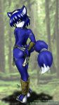 abluedeer blue_fur furry krystal solo