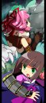  atlus beastiality breasts bushidou_(sekaiju) clothed_sex dark_hunter dark_hunter_(etrian) etrian_odyssey green_eyes kamaboko kamaboko_red multiple_girls nerimono nipples purple_eyes ronin_(etrian) sekaiju_no_meikyuu sex 